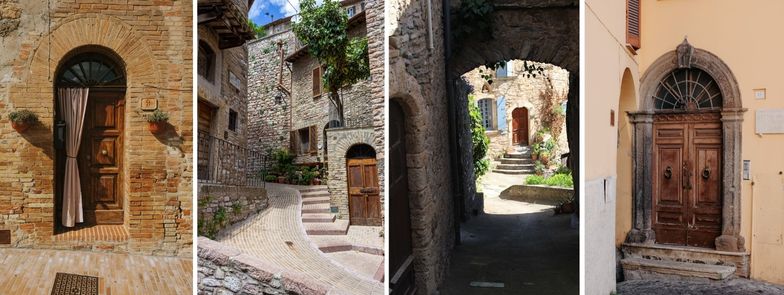 Collage von 4 Türen im italienischen Stil