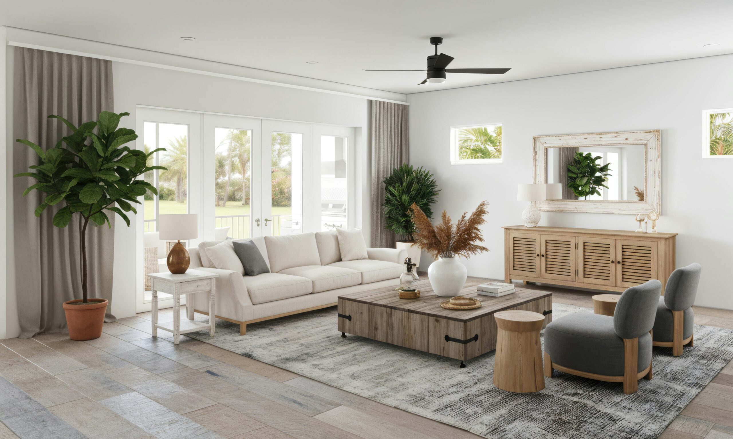 Wohnzimmer im stylischen Modern Coastal Stil