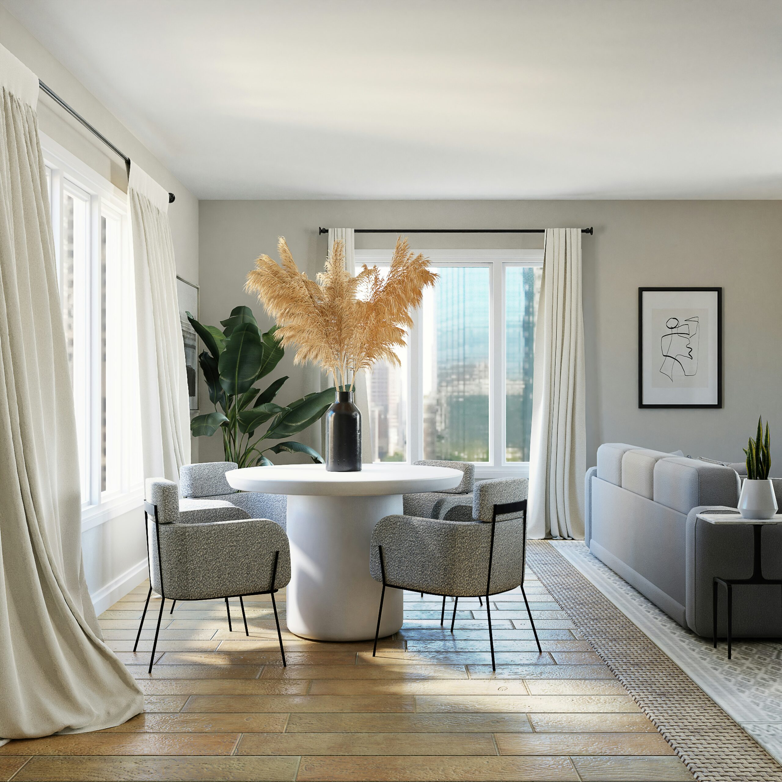 Wohn-/Esszimmer in Sandstone Harmony Stil